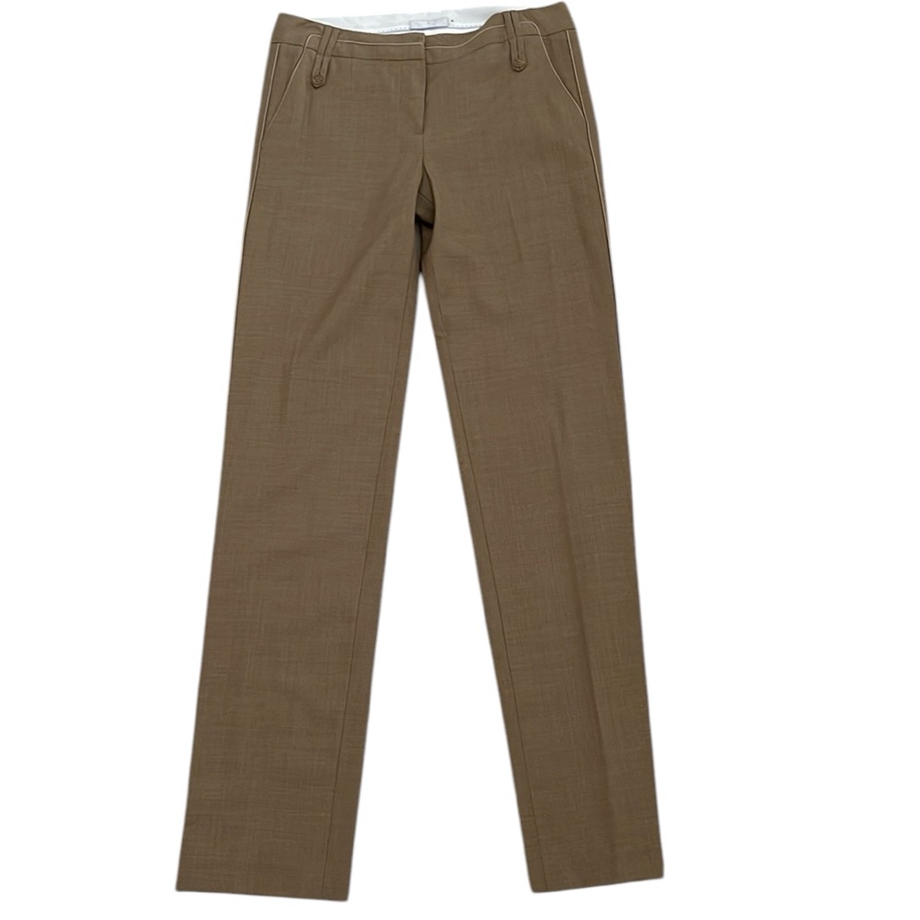 Nwot Badgley Mischka Tan Wool Tailored Pants Trousers Size 8